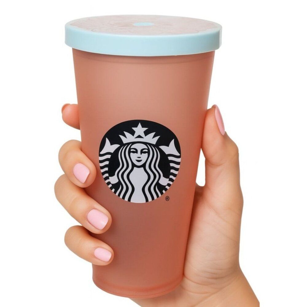 16 Oz Starbucks Coffee Travel Tumbler 2019 Summer Grande Red FROSTED Cold Cup